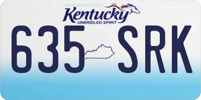 KY license plate 635SRK