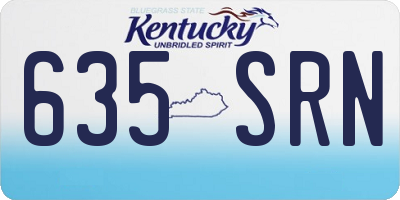 KY license plate 635SRN