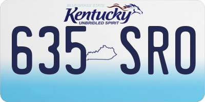 KY license plate 635SRO