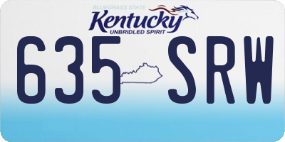 KY license plate 635SRW