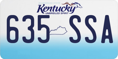 KY license plate 635SSA