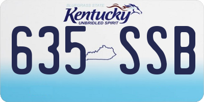 KY license plate 635SSB