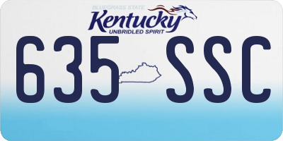 KY license plate 635SSC