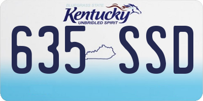 KY license plate 635SSD