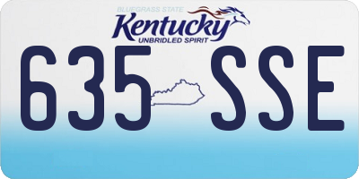 KY license plate 635SSE