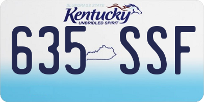KY license plate 635SSF