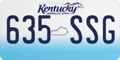 KY license plate 635SSG
