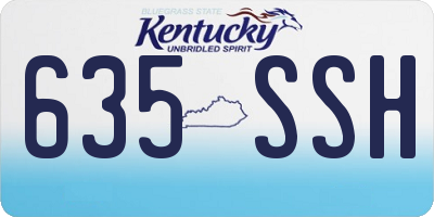KY license plate 635SSH