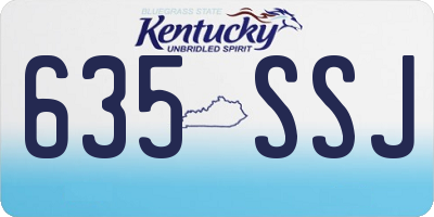 KY license plate 635SSJ