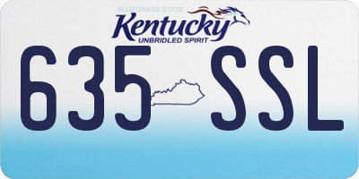 KY license plate 635SSL