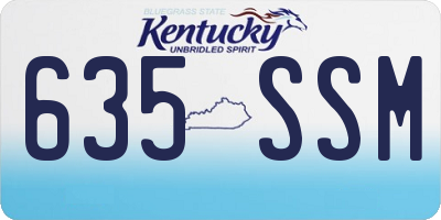 KY license plate 635SSM