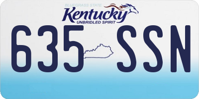 KY license plate 635SSN