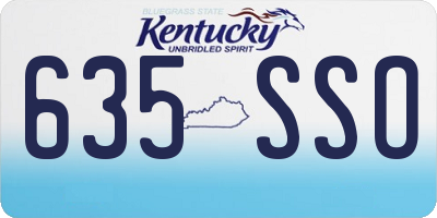 KY license plate 635SSO