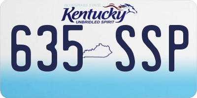 KY license plate 635SSP