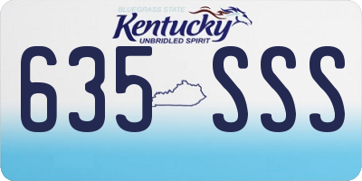 KY license plate 635SSS