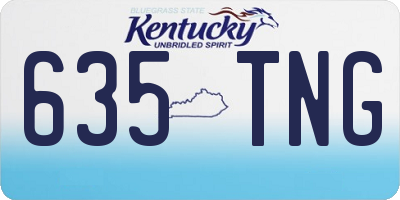 KY license plate 635TNG