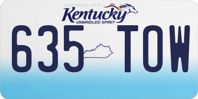 KY license plate 635TOW