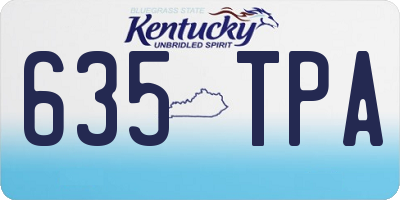 KY license plate 635TPA