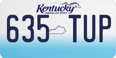 KY license plate 635TUP