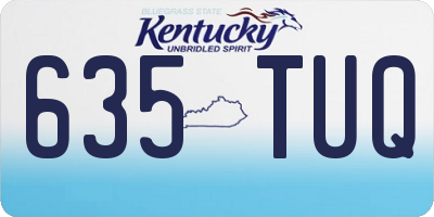 KY license plate 635TUQ