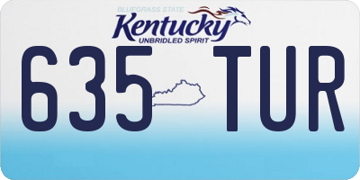 KY license plate 635TUR