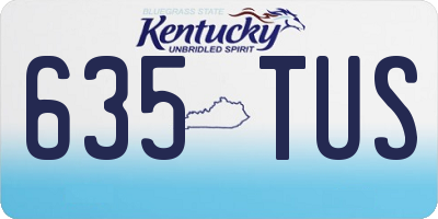 KY license plate 635TUS