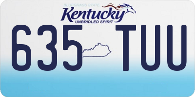 KY license plate 635TUU