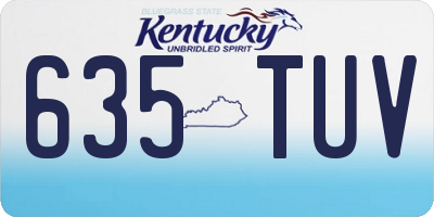 KY license plate 635TUV