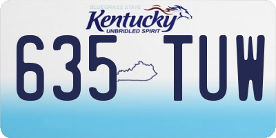 KY license plate 635TUW