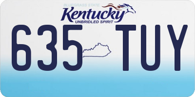 KY license plate 635TUY