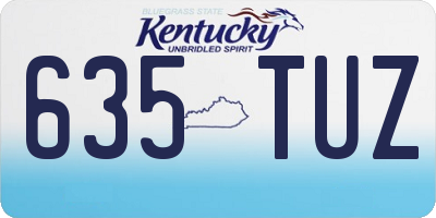 KY license plate 635TUZ
