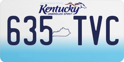 KY license plate 635TVC
