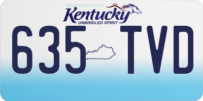 KY license plate 635TVD