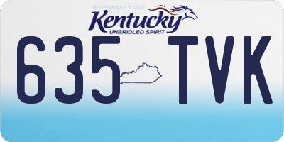 KY license plate 635TVK