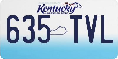 KY license plate 635TVL