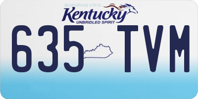 KY license plate 635TVM