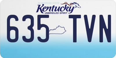 KY license plate 635TVN
