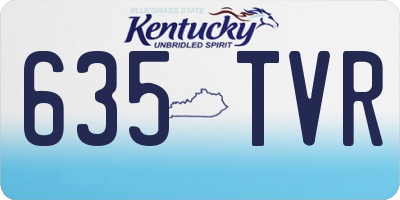 KY license plate 635TVR