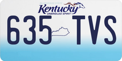 KY license plate 635TVS