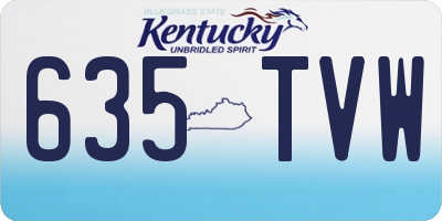 KY license plate 635TVW