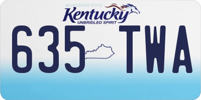 KY license plate 635TWA