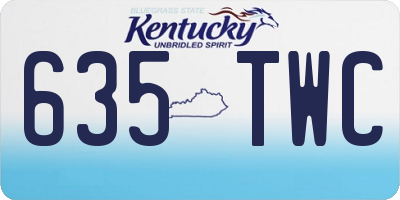 KY license plate 635TWC
