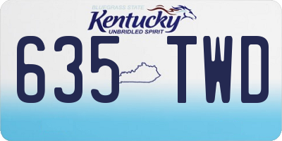 KY license plate 635TWD