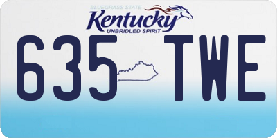 KY license plate 635TWE