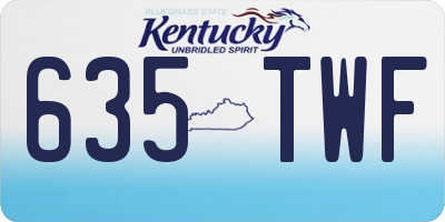 KY license plate 635TWF