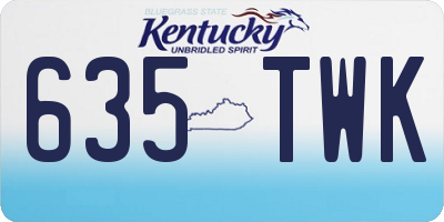 KY license plate 635TWK