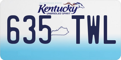 KY license plate 635TWL