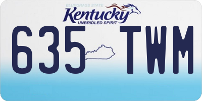 KY license plate 635TWM