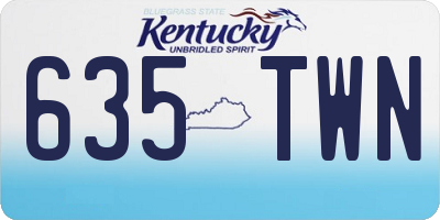 KY license plate 635TWN