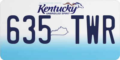 KY license plate 635TWR